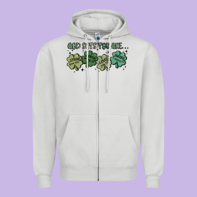 God Says I Am Patrick's Day Zipper Hoodie Designed By Maliassmallbusiness