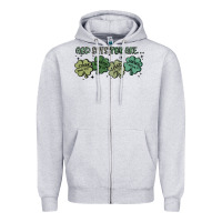 Heather Grey god says i am patrick's day Zipper Hoodie - MaliasSmallBusiness