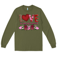 Army Green love is all you need Long Sleeve Tee - AdoDesignShop