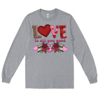 Heather Grey love is all you need Long Sleeve Tee - AdoDesignShop
