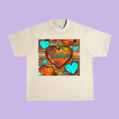 Teacher Hearts Urban Heavy Tee Designed By Jahusdesignshop