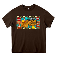 Chocolate Brown bulldozer sippy Heavy Core Tee - Artiststas