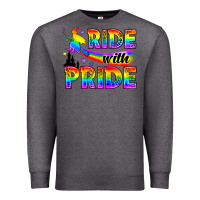 Charcoal Heather Western LGBTQ+ Ride With Pride Premium Sweatshirt - BundleAndBundleShop