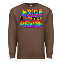 Chestnut Western LGBTQ+ Ride With Pride Premium Sweatshirt - BundleAndBundleShop