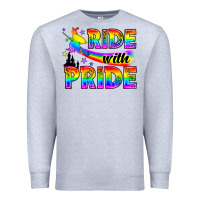 Heather Grey Western LGBTQ+ Ride With Pride Premium Sweatshirt - BundleAndBundleShop