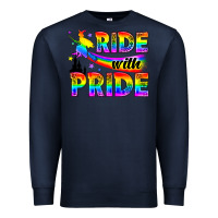 Navy Western LGBTQ+ Ride With Pride Premium Sweatshirt - BundleAndBundleShop