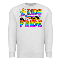 Oatmeal Heather Western LGBTQ+ Ride With Pride Premium Sweatshirt - BundleAndBundleShop