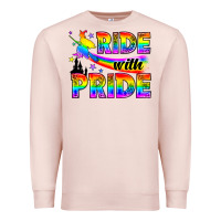Pale Pink Western LGBTQ+ Ride With Pride Premium Sweatshirt - BundleAndBundleShop