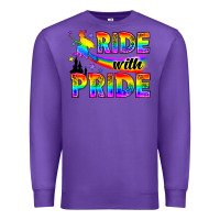 Purple Western LGBTQ+ Ride With Pride Premium Sweatshirt - BundleAndBundleShop