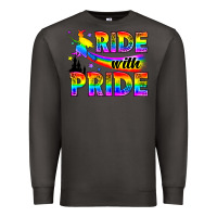 Smoke Western LGBTQ+ Ride With Pride Premium Sweatshirt - BundleAndBundleShop