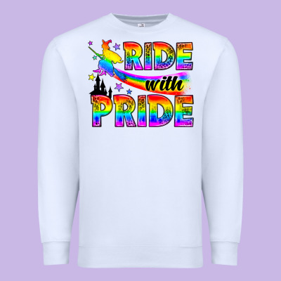 Western Lgbtq+ Ride With Pride Premium Sweatshirt Designed By Bundleandbundleshop