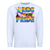 White Western LGBTQ+ Ride With Pride Premium Sweatshirt - BundleAndBundleShop