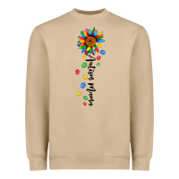 Autism Mama Sunflower Black Heavyweight Sweatshirt | Teevron