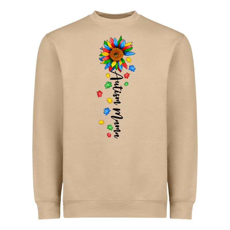 Autism Mama Sunflower Black Heavyweight Sweatshirt by JahusDesignShop | Teevron