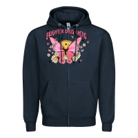 Navy brighter days ahead Zipper Hoodie - MaliasSmallBusiness
