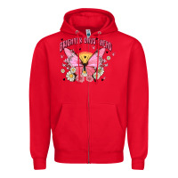 Red brighter days ahead Zipper Hoodie - MaliasSmallBusiness