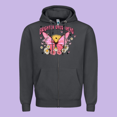 Brighter Days Ahead Zipper Hoodie Designed By Maliassmallbusiness