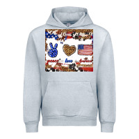 Heather Grey peace love america Urban Hoodie - TumblerDesignByShophia