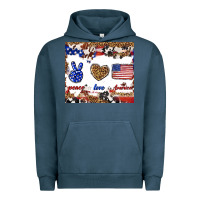 Pigment Midnight Navy peace love america Urban Hoodie - TumblerDesignByShophia
