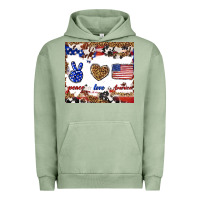 Pigment Oil Green peace love america Urban Hoodie - TumblerDesignByShophia