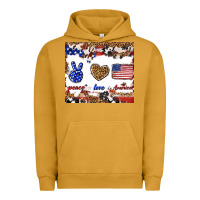 Pigment Peanut Butter peace love america Urban Hoodie - TumblerDesignByShophia