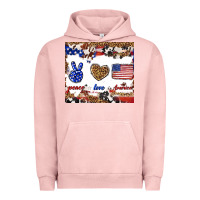 Pigment Salmon peace love america Urban Hoodie - TumblerDesignByShophia