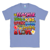 Colony Blue a Teacher Takes a Hand Opens a mind and Touches A Classic Tee - CowhideDigitalArt