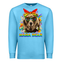 Ocean Blue Mama Bear Pride LGBTQ+ Premium Sweatshirt - BundleAndBundleShop