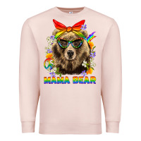 Pale Pink Mama Bear Pride LGBTQ+ Premium Sweatshirt - BundleAndBundleShop