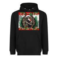 Black Merry Christmas skeleton Heavyweight Hoodie - NancyCooperArtShop