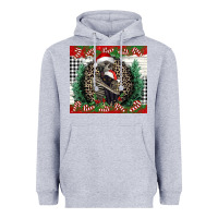 Heather Grey Merry Christmas skeleton Heavyweight Hoodie - NancyCooperArtShop