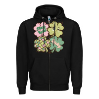 Black st patricks day clover Zipper Hoodie - MaliasSmallBusiness