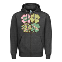 Charcoal Heather st patricks day clover Zipper Hoodie - MaliasSmallBusiness