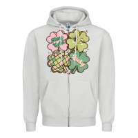 Dove Grey st patricks day clover Zipper Hoodie - MaliasSmallBusiness