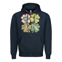 Navy st patricks day clover Zipper Hoodie - MaliasSmallBusiness