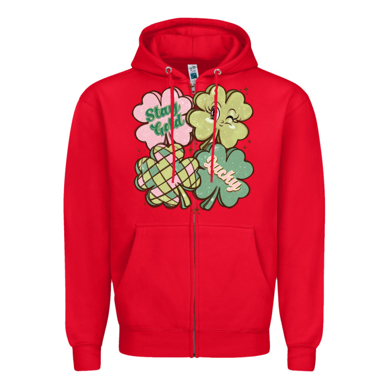 St Patricks Day Clover Zipper Hoodie by MaliasSmallBusiness | Teevron