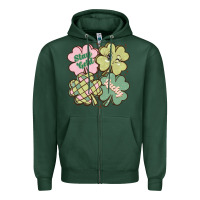 Sports Green st patricks day clover Zipper Hoodie - MaliasSmallBusiness