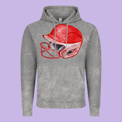 Red Softball Helmet Fa Element Vintage Hoodie Designed By Fadigitalartstudio