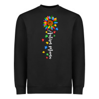 Black autism mama sunflower white Heavyweight Sweatshirt - JahusDesignShop