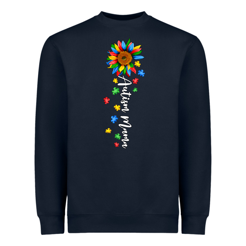 Autism Mama Sunflower White Heavyweight Sweatshirt by JahusDesignShop | Teevron
