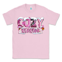 Bubblegum Pink pink cozy season with snowman ado Classic Tee - AdoDesignShop