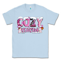 Dusty Blue pink cozy season with snowman ado Classic Tee - AdoDesignShop