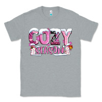 Heather Grey pink cozy season with snowman ado Classic Tee - AdoDesignShop