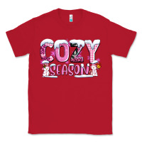Red pink cozy season with snowman ado Classic Tee - AdoDesignShop