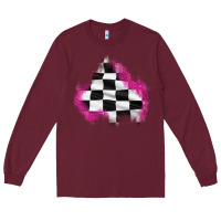 Burgundy race flag glitter patch Long Sleeve Tee - AdoDesignShop