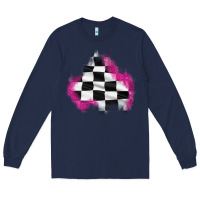 Navy race flag glitter patch Long Sleeve Tee - AdoDesignShop