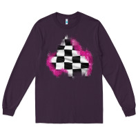 Plum race flag glitter patch Long Sleeve Tee - AdoDesignShop