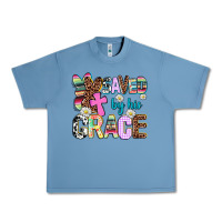 Pebble Blue saved by his grace Urban Heavy Tee - AdoDesignShop