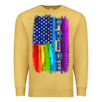 Antique Gold Pride LGBTQ+ American Flag Premium Sweatshirt - BundleAndBundleShop