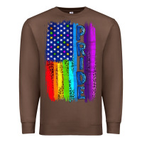 Chestnut Pride LGBTQ+ American Flag Premium Sweatshirt - BundleAndBundleShop